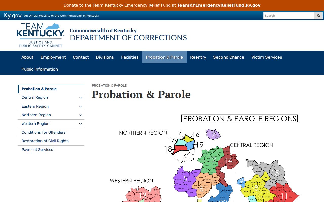 Kentucky supervision information for Bourbon County arrest lookup