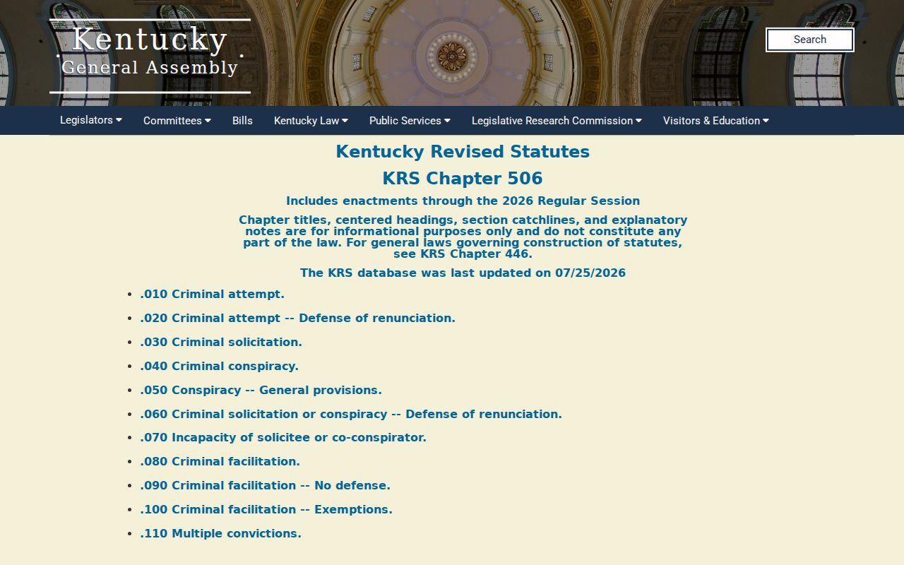 North Middletown criminal records and Kentucky criminal penalty statutes