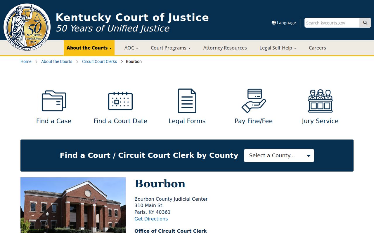 Bourbon County court and custody criminal record access