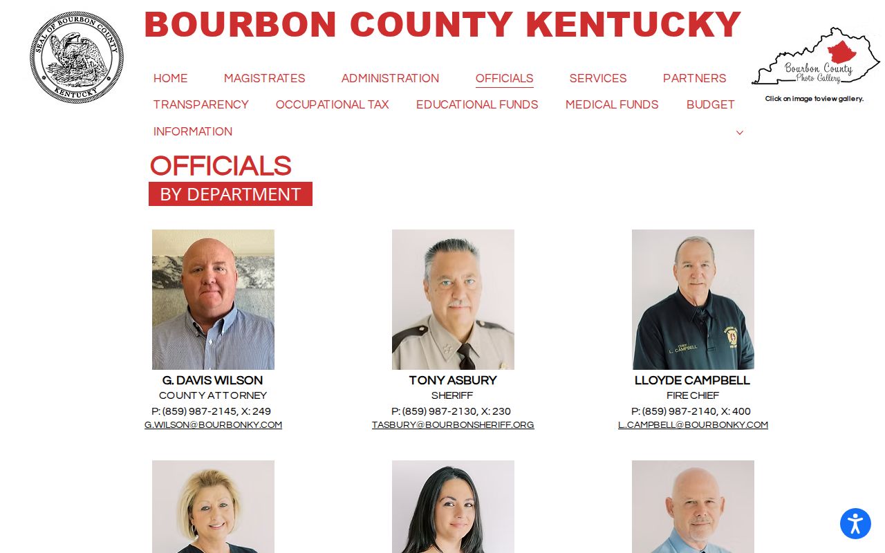 Bourbon County criminal record offices and officials